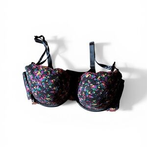 Savage X Fenty “Steamy Floral” PaddedStretch Lace Balconette Bra Satin Strap